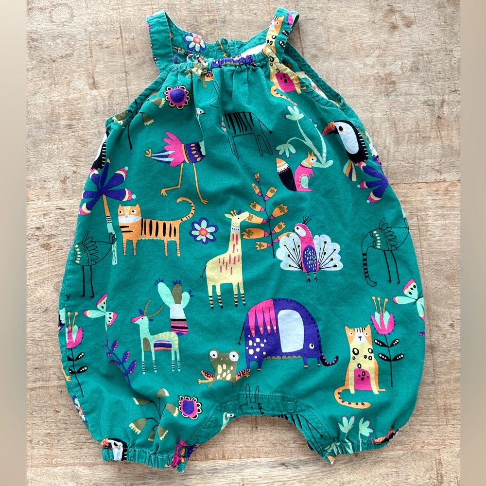 100% Cotton Animal Print Romper - 6-9 months